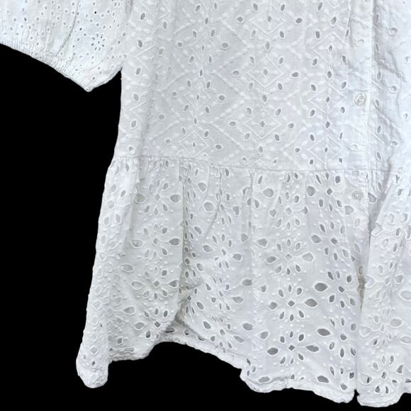 Zara girls white eyelet embroidered dress size 7 - Picture 5 of 7